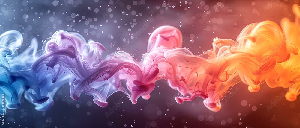 a colorful smoke in the air. a colorful smoke in the air.