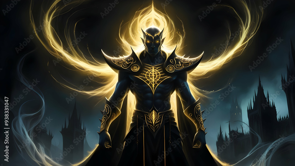a dark knight with glowing eyes and a black cape a dark knight with glowing eyes and a black cape