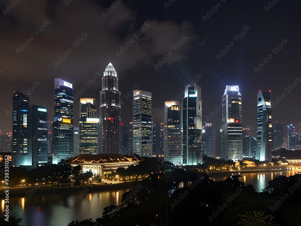 Fototapeta premium city skyline at night