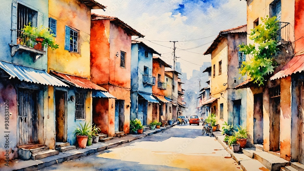 Fototapeta premium Watercolor artwork showing the grace of living