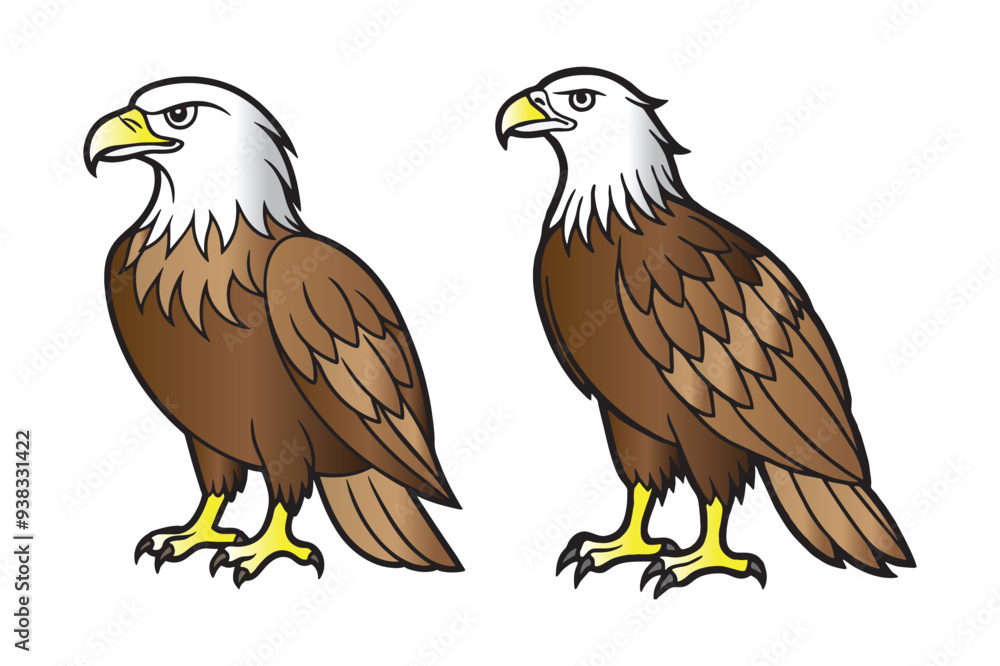 Fototapeta premium Eagles. Bird king set. 