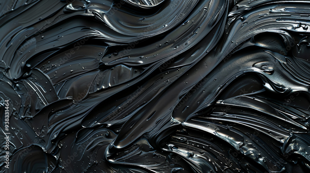 Dark, swirling, textured black paint or ink. Dark, swirling, textured black paint or ink.