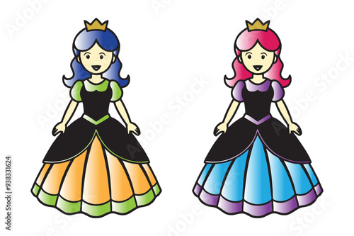 Set of fairy vector illustration..