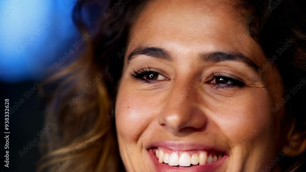 Close-up of a woman's lips gradually turning into a smile, capturing the transformation from a neutral expression to happiness. Ideal for themes of beauty, joy, positivity, and emotions. Close-up of a woman's lips gradually turning into a smile, capturing the transformation from a neutral expression to happiness. Ideal for themes of beauty, joy, positivity, and emotions.