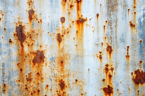 weathered, wide-angle, rust, worn, metal, metal sheet, corroded, scratched, White rusty and corroded metal sheet with a grunge abstract background showcasing decay and scratches