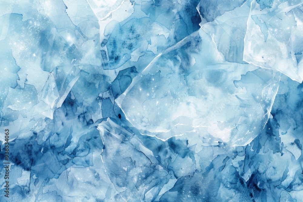 A detailed view of a broken piece of ice, with intricate cracks and texture A detailed view of a broken piece of ice, with intricate cracks and texture