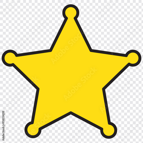 Sheriff star badge icon. Clipart image isolated on Transparent background. EPS 10.