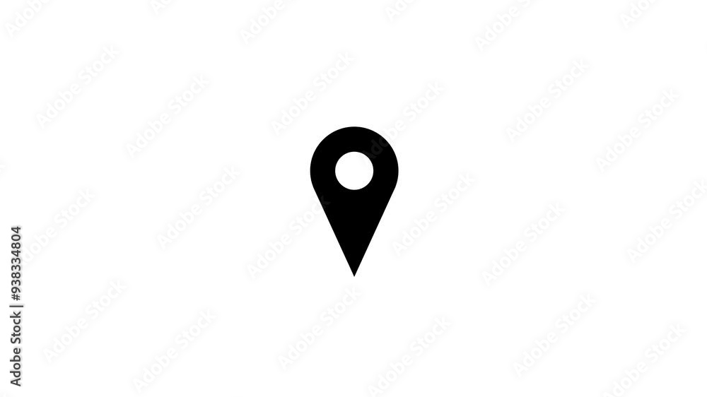 Black Logistics Geolocation Icon Appearing Top and Bottom on White Background Black Logistics Geolocation Icon Appearing Top and Bottom on White Background