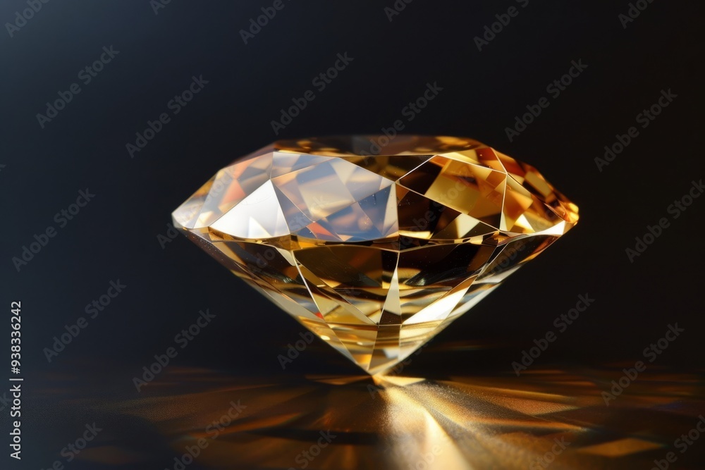 Shimmering golden diamond, elegant and luxurious. A conceptual and modern style represented in glowing facets. Perfect for advertisements, jewelry design, and luxury promotions. Generative AI Shimmering golden diamond, elegant and luxurious. A conceptual and modern style represented in glowing facets. Perfect for advertisements, jewelry design, and luxury promotions. Generative AI