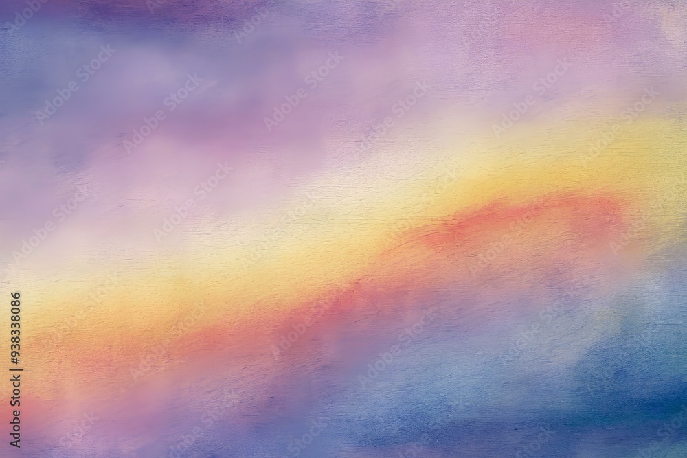 Fototapeta premium AI generated watercolor smooth gradient background with soft pastel colors like purple, yellow and blue. Paper texture.