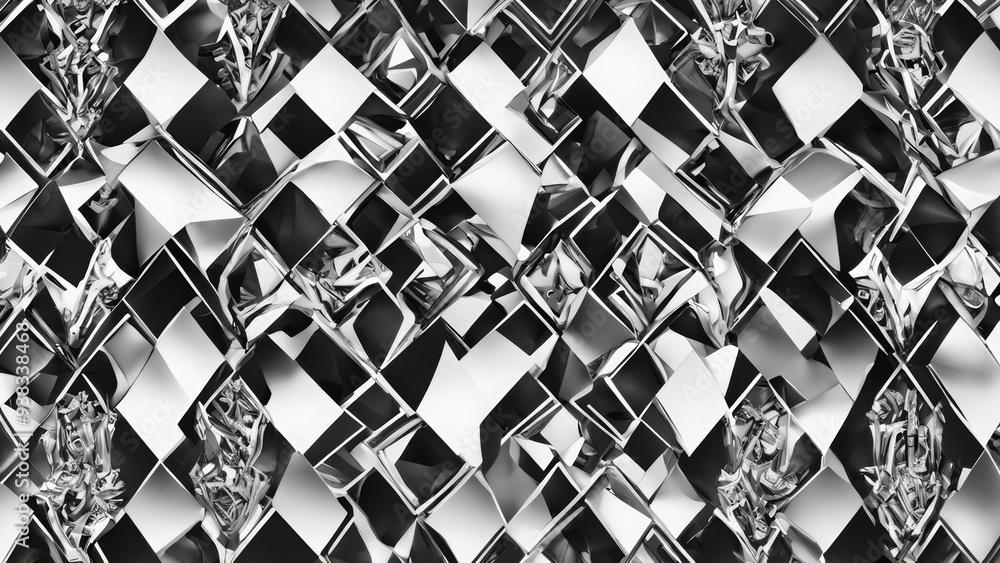 Fototapeta premium black and white seamless pattern