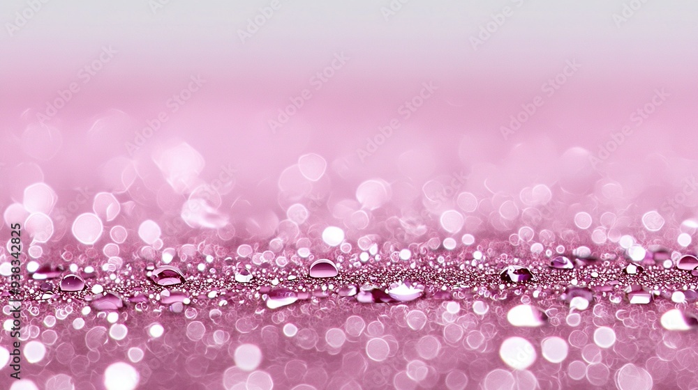 A macro shot of a pink canvas adorned with water droplets covering its surface A macro shot of a pink canvas adorned with water droplets covering its surface