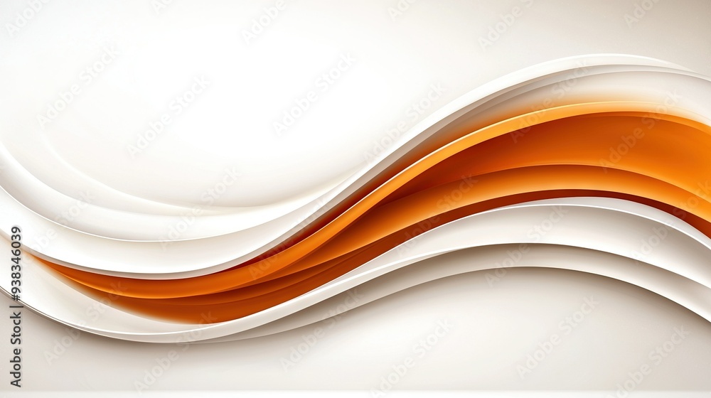 Obraz premium White and orange abstract background with waves in both halves of the image