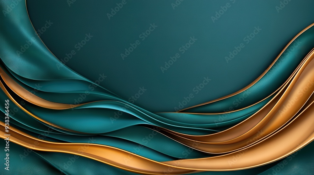 custom made wallpaper toronto digital  A close-up of a blue and gold wallpaper featuring wavy lines at the bottom