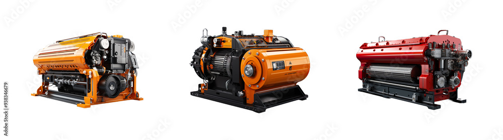 Set, collection of Corrugation Machine Heater isolated on transparent background. Set, collection of Corrugation Machine Heater isolated on transparent background.