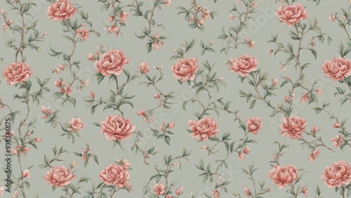 Wallpaper Mural seamless floral pattern Torontodigital.ca