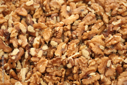 close up of unshelled walnuts