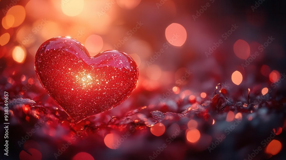 shimmering heartshaped bokeh lights soft focus red and pink hues create romantic atmosphere subtle sparkles and glitter effects perfect for valentines day or lovethemed designs shimmering heartshaped bokeh lights soft focus red and pink hues create romantic atmosphere subtle sparkles and glitter effects perfect for valentines day or lovethemed designs