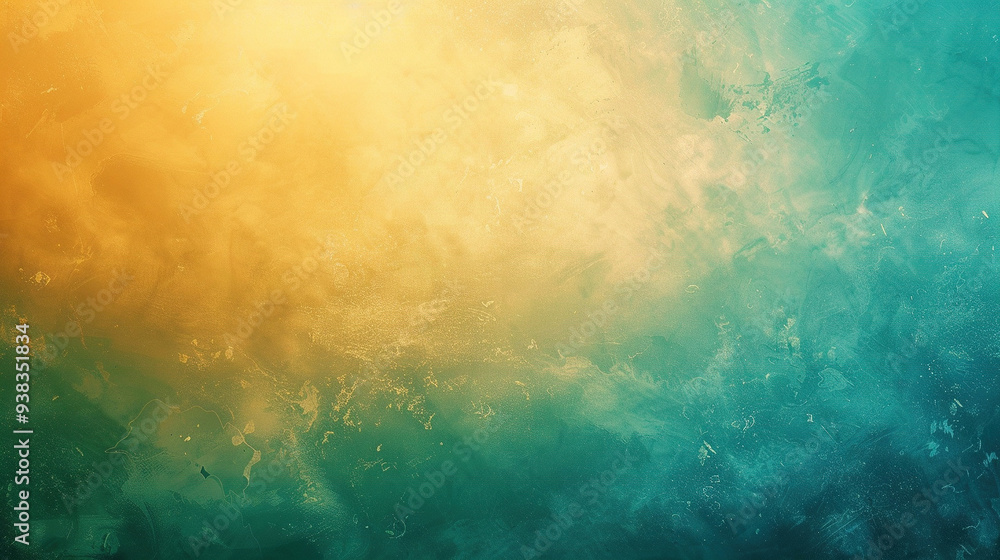 Fototapeta premium teal green and light sun yellow gradient background