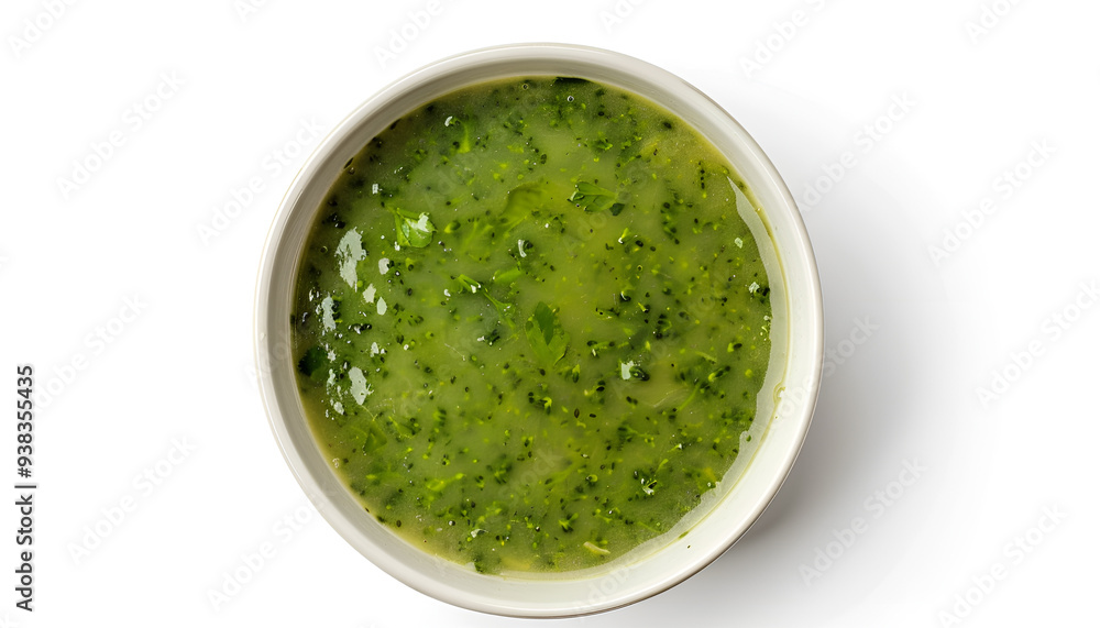 Broccoli soup isolated on white background. Top view Broccoli soup isolated on white background. Top view