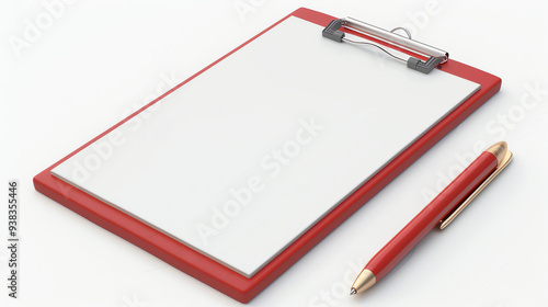 Wallpaper Mural A red clipboard with a blank sheet of paper and a red pen.

 Torontodigital.ca