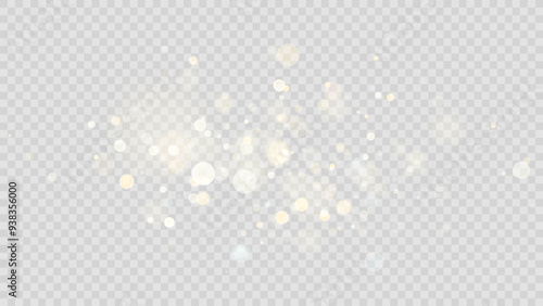 The dust sparks and golden stars shine with special light. Vector sparkles on a transparent background. . Stock royalty free vector illustration. PNG	