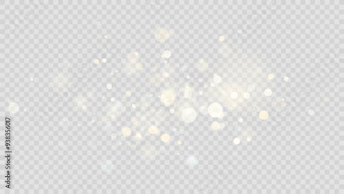 The dust sparks and golden stars shine with special light. Vector sparkles on a transparent background. . Stock royalty free vector illustration. PNG	