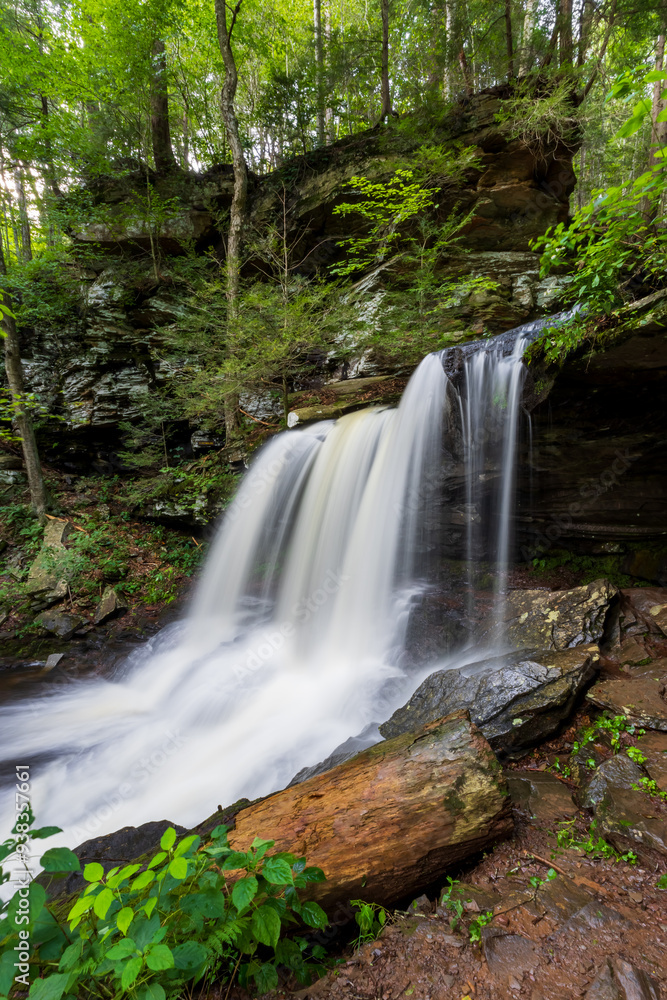 Cascade of waterfalls in scenic Ricketts Glen state park, Pennsylvania Cascade of waterfalls in scenic Ricketts Glen state park, Pennsylvania