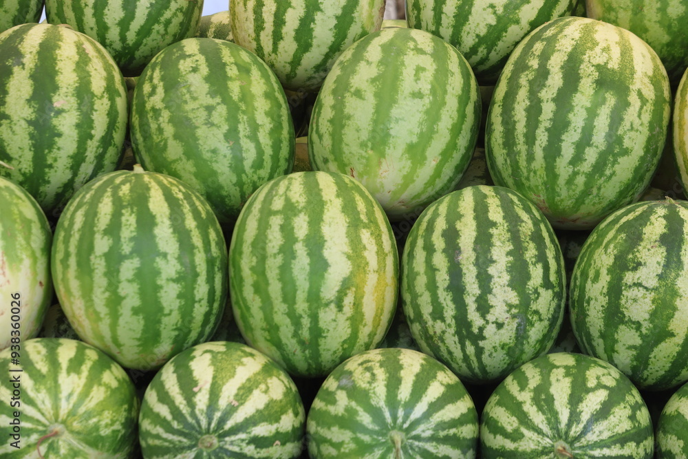 pile of watermelons on market pile of watermelons on market
