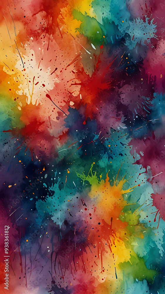 Fototapeta premium Abstract Watercolor Splash with Vibrant Fluid Colors