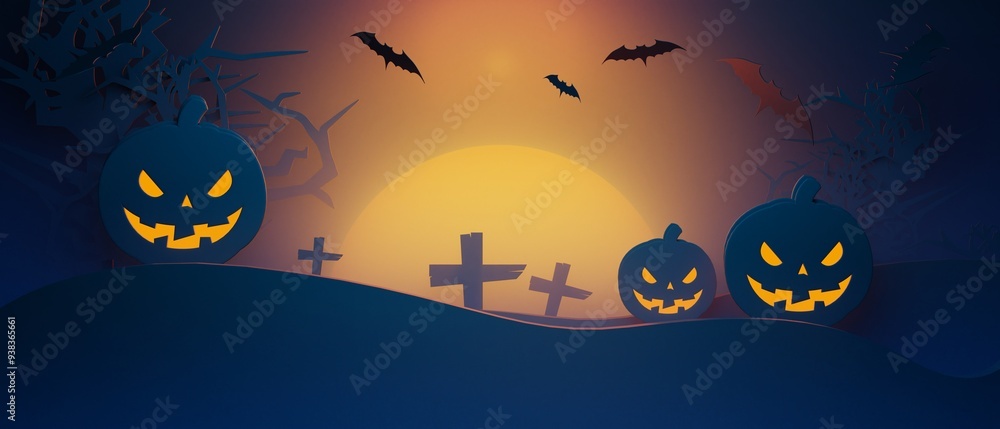 3d illustration rendering of happy halloween celebration, a spooky party, ghost of pumpkin devil, trick or threat, wallpaper background graveyard 3d illustration rendering of happy halloween celebration, a spooky party, ghost of pumpkin devil, trick or threat, wallpaper background graveyard