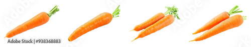 set of carrots isolated on transparent background photo