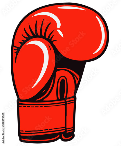 red boxing glove vector illustration