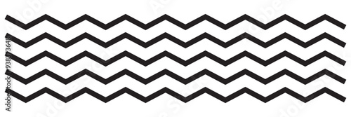 Regular black and white zigzag chevron pattern, seamless zig zag line texture abstract geometry background