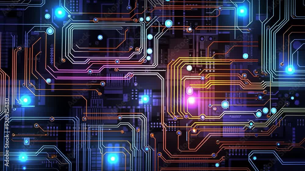 Electronic circuits, blue neon light, Software and Web Developer Programming Code, Binary Abstract Computer Script, Program Developing digital background. Electronic circuits, blue neon light, Software and Web Developer Programming Code, Binary Abstract Computer Script, Program Developing digital background.