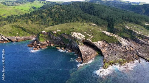 Monte Jaizkibel Paramoudras, Cueva Mari, Hondarribia Gipuzkoa.. Stock-11