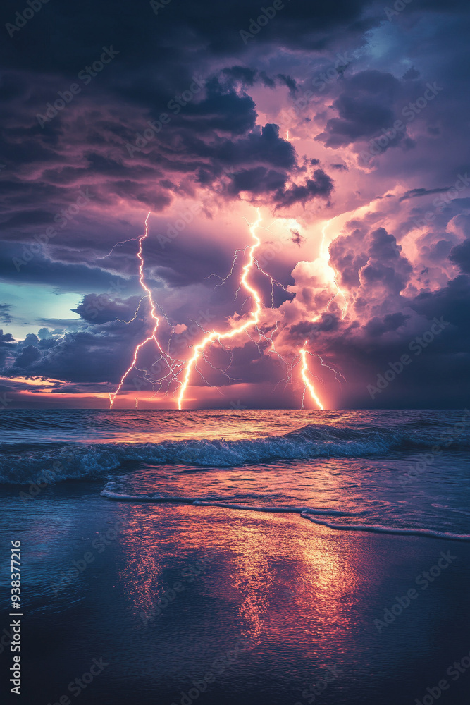 Obraz premium Blitz mit Wolken