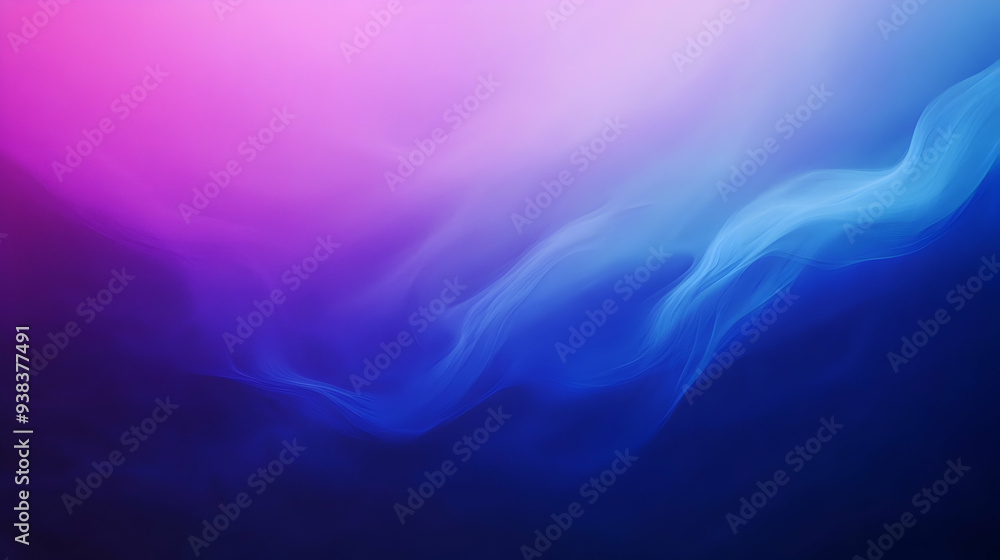 Obraz premium A minimalist design featuring a simple, smooth gradient from blue to purple to dark blue, with a subtle glowing grainy texture overlay