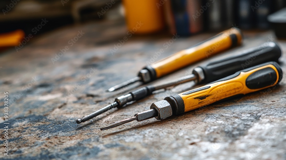 Naklejka premium Tools on a stone surface