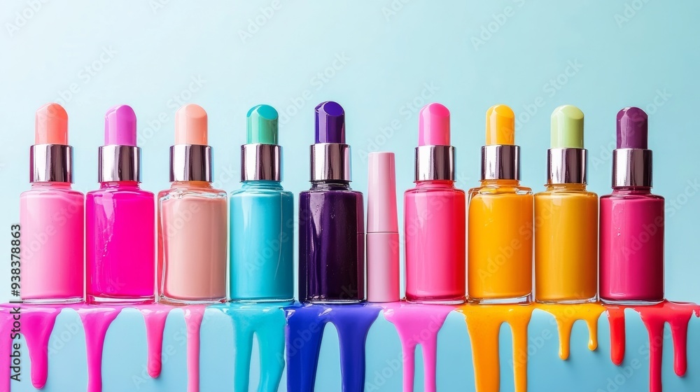 Dripping bottles of nail polish Dripping bottles of nail polish