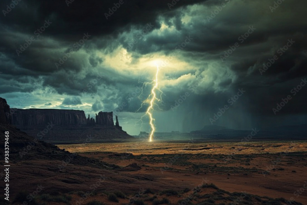 Fototapeta premium Blitz mit Wolken
