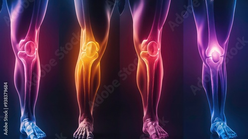 3D Illustration of Human Knee Joint Anatomy.