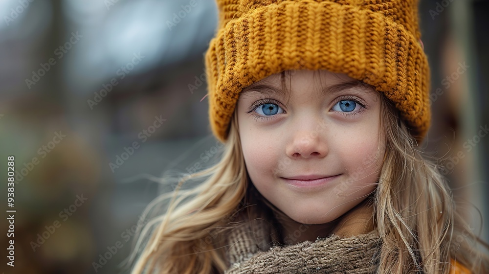 Portrait of a Cute Young Girl with Blue Eyes Portrait of a Cute Young Girl with Blue Eyes