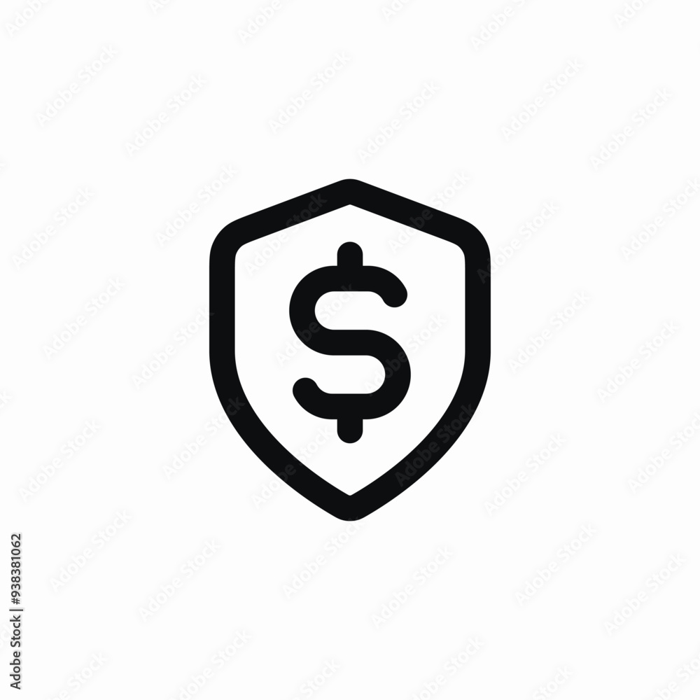 money protection shield icon sign money protection shield icon sign