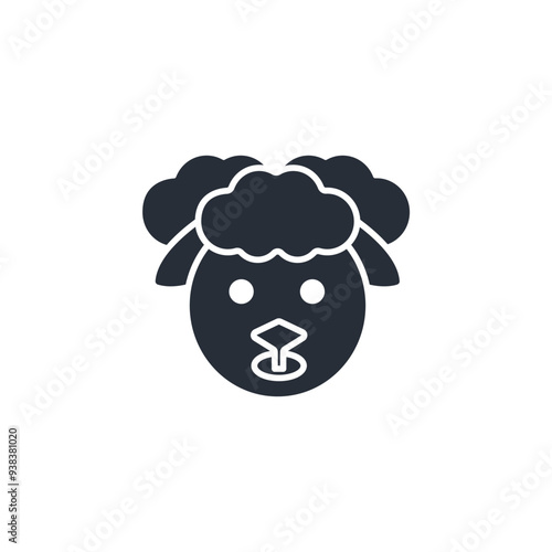 sheep face icon. vector.Editable stroke.linear style sign for use web design,logo.Symbol illustration.