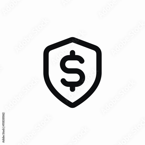 money protection shield icon sign