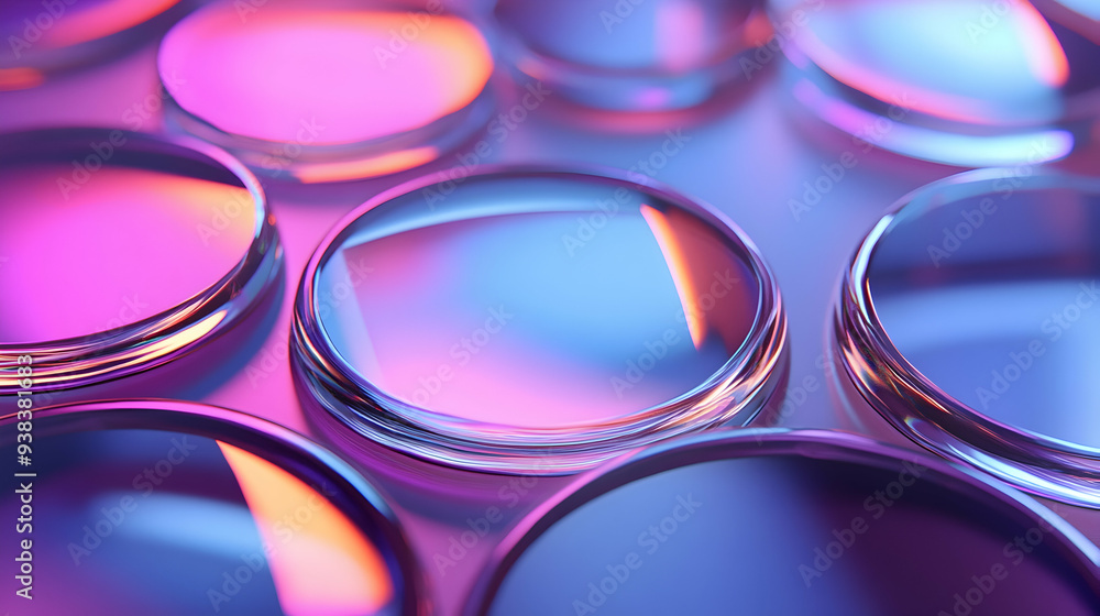 A stunning 3D illustration highlighting glass discs that display brilliant reflections, adding depth and intrigue to the composition. A stunning 3D illustration highlighting glass discs that display brilliant reflections, adding depth and intrigue to the composition.