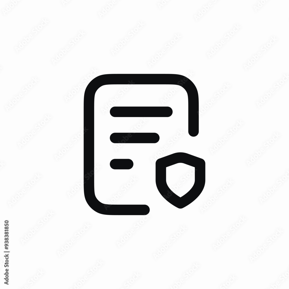 file document shield protection icon file document shield protection icon