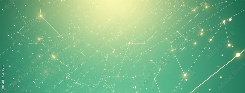 Abstract Technological Background with Interconnected Dots and Lines Forming a Digital Network on a Green Gradient Background Abstract Technological Background with Interconnected Dots and Lines Forming a Digital Network on a Green Gradient Background