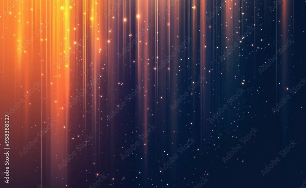 Abstract Vertical Light Blue and Orange Gradient Background with Stripes of Light, on Dark Navy Blue Background Abstract Vertical Light Blue and Orange Gradient Background with Stripes of Light, on Dark Navy Blue Background